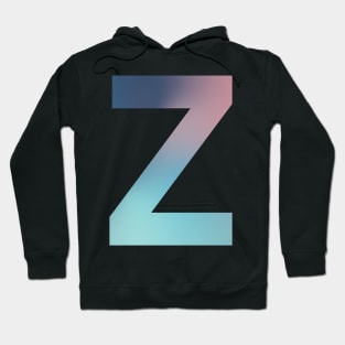 Gradient Letter Z Initial Alphabet Hoodie